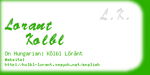 lorant kolbl business card